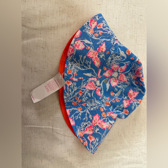 Lilly Pulitzer Floral Blue Pink Bucket Hat 🌴☀️ - Picture 6 of 8